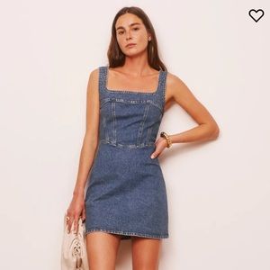 Reformation • Davies Bustier Denim Mini Dress Laguna
